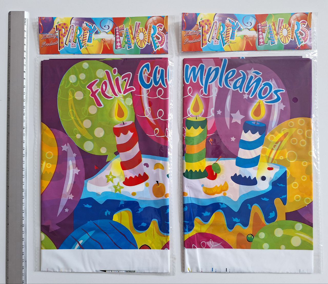 Mantel decorado feliz cumpleaños, estampado