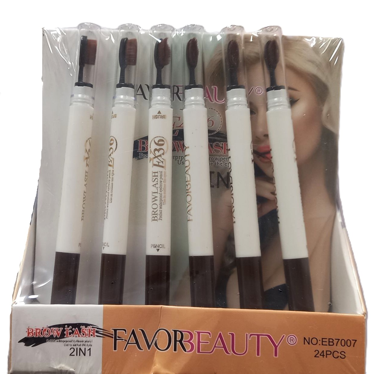 Lápiz de ceja impermeable 2 en 1 