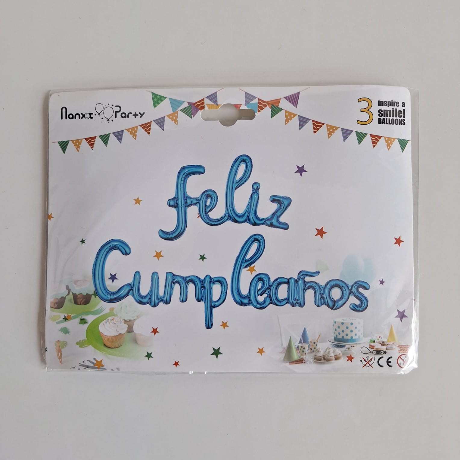 Globos Feliz Cumpleaños Letra Cursiva