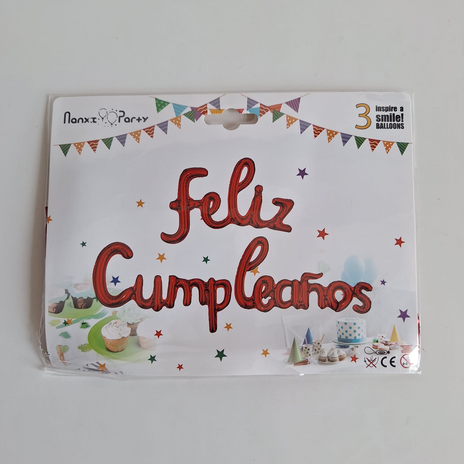 Globos Feliz Cumpleaños Letra Cursiva