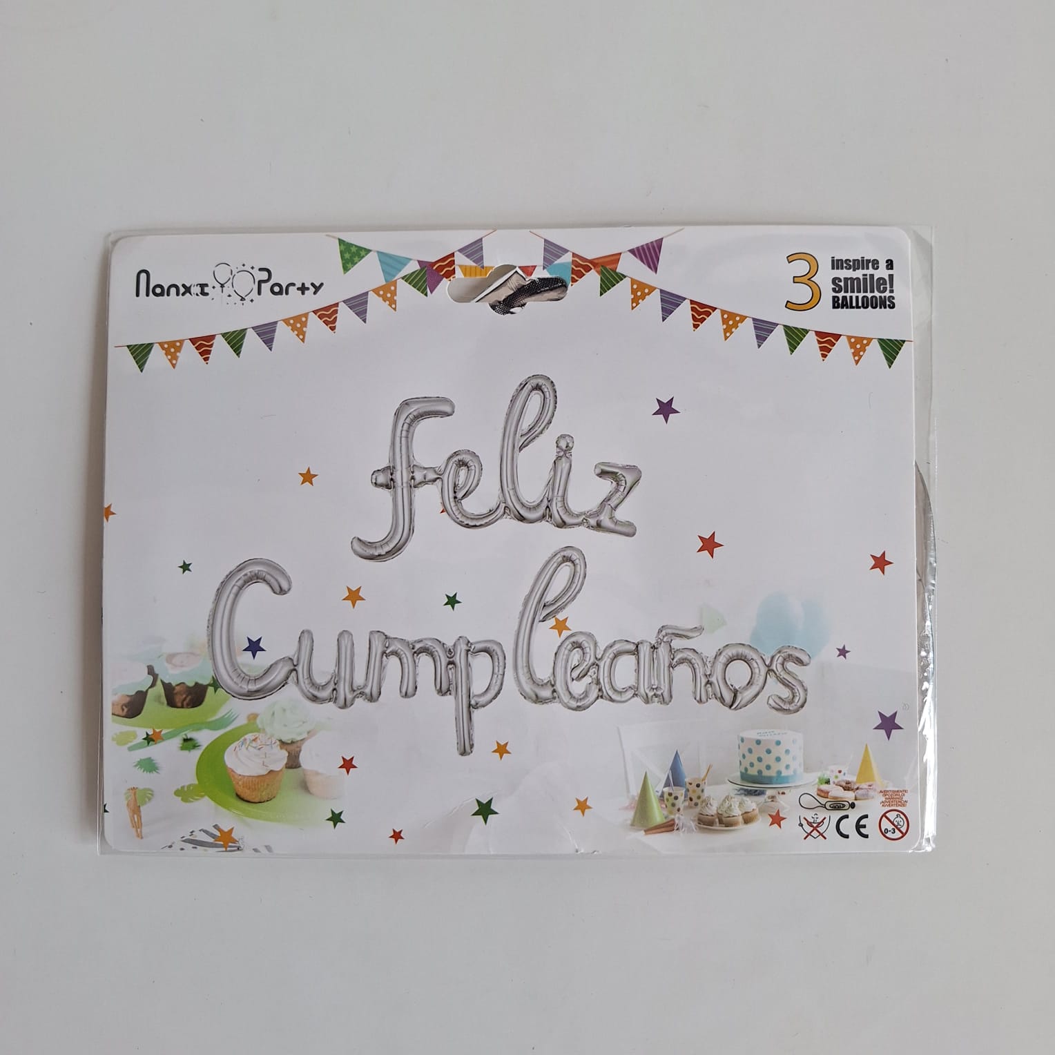 Globos Feliz Cumpleaños Letra Cursiva