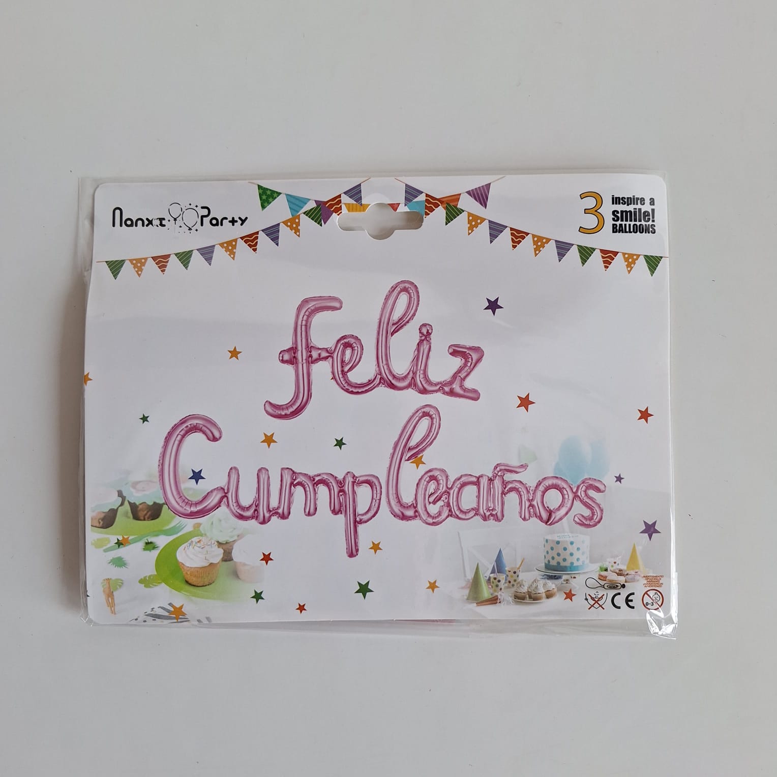 Globos Feliz Cumpleaños Letra Cursiva