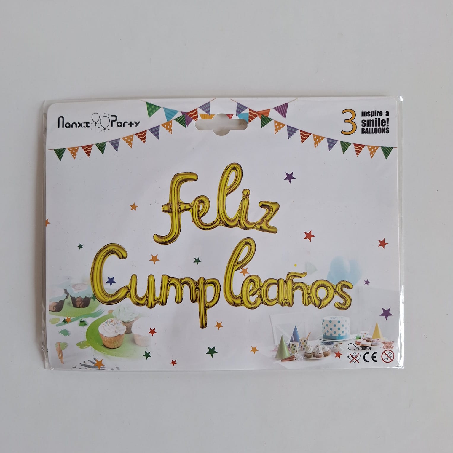 Globos Feliz Cumpleaños Letra Cursiva