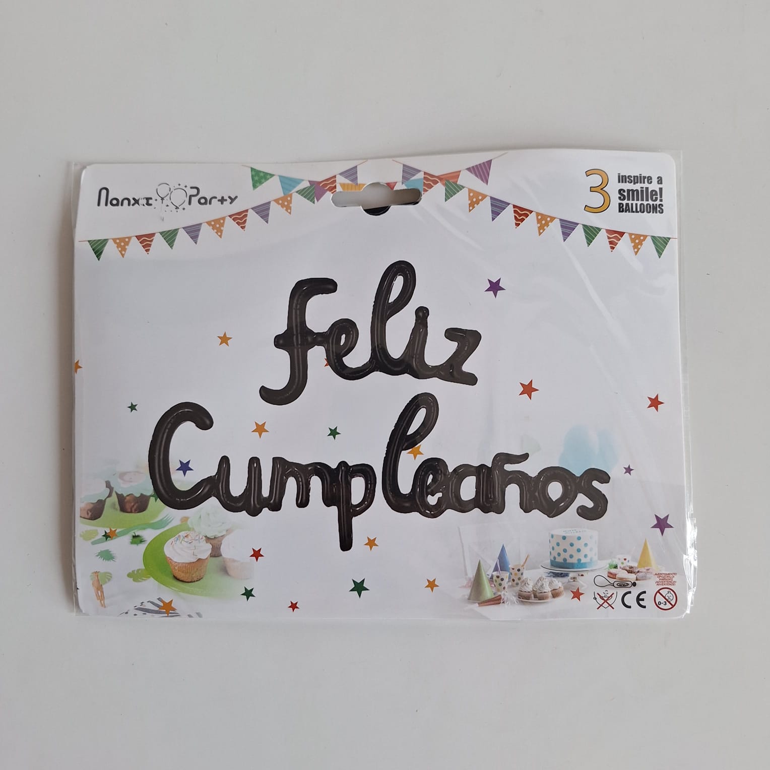 Globos Feliz Cumpleaños Letra Cursiva