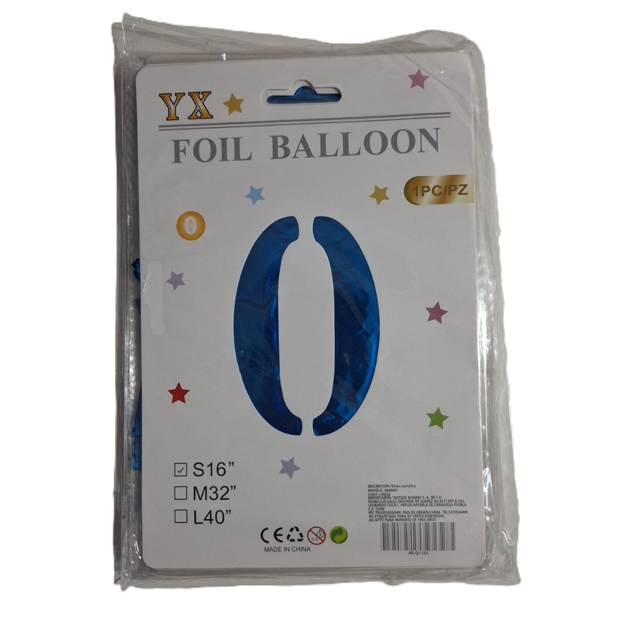 Globo de # azul, 16 pulgadas 