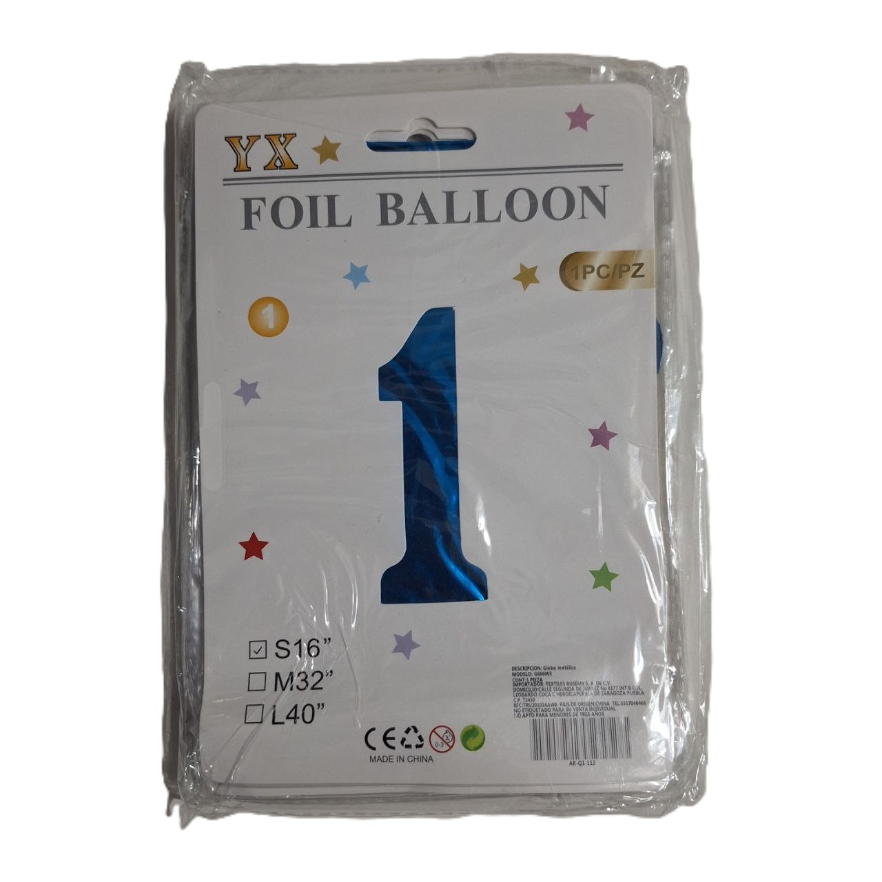 Globo de # azul, 16 pulgadas 