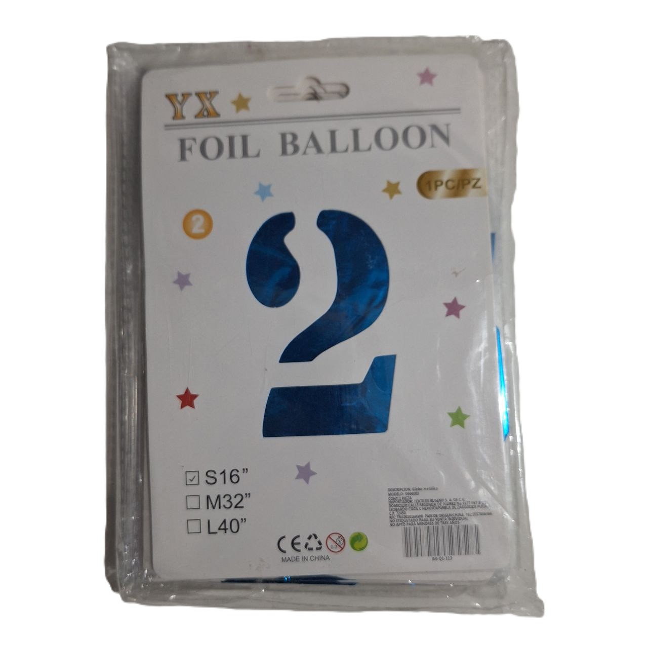 Globo de # azul, 16 pulgadas 