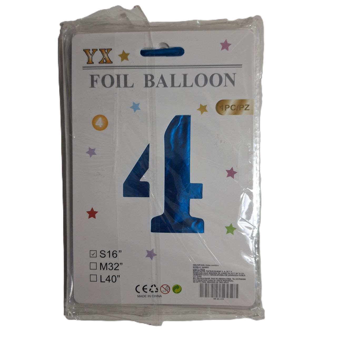 Globo de # azul, 16 pulgadas 