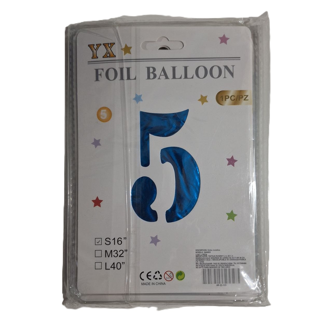 Globo de # azul, 16 pulgadas 