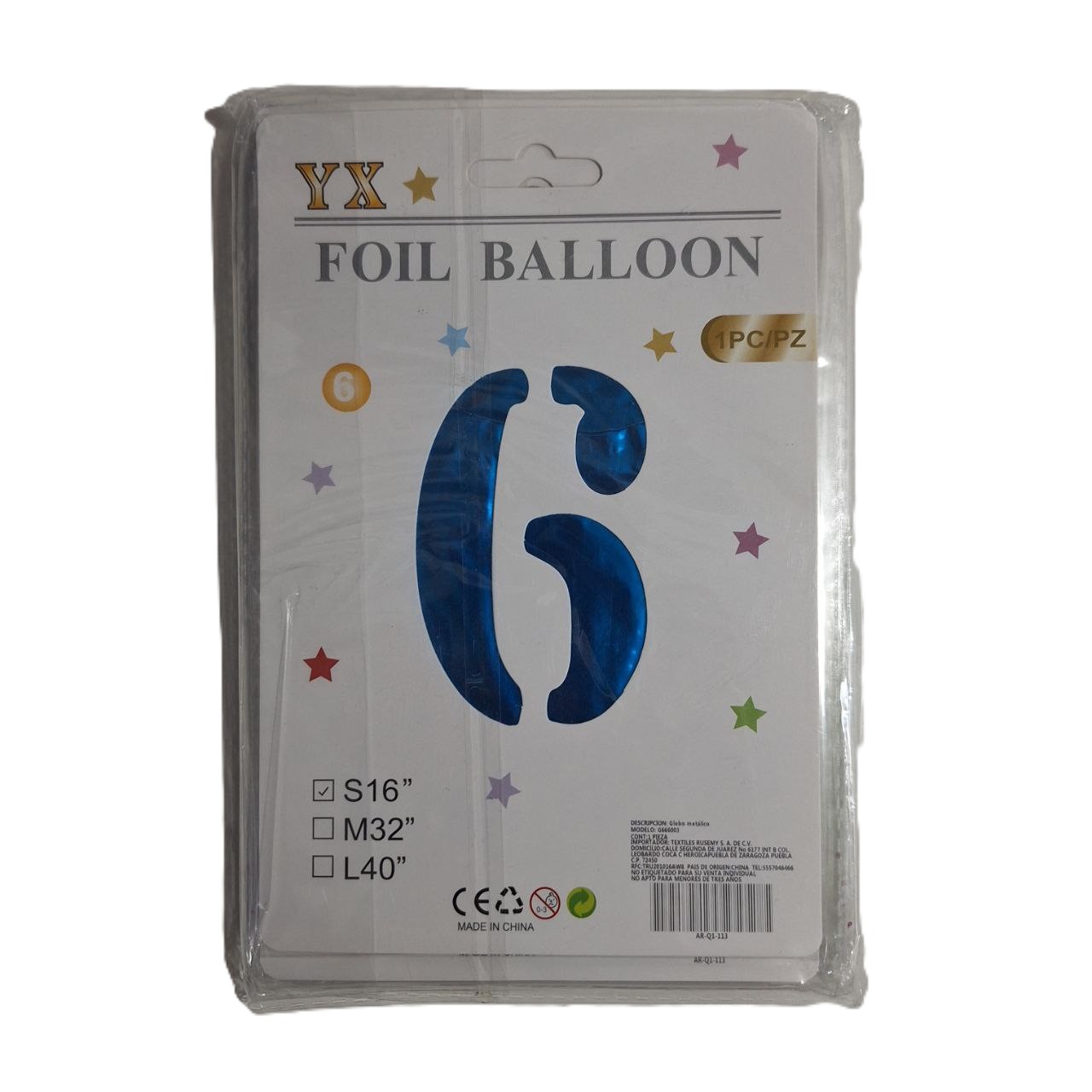 Globo de # azul, 16 pulgadas 