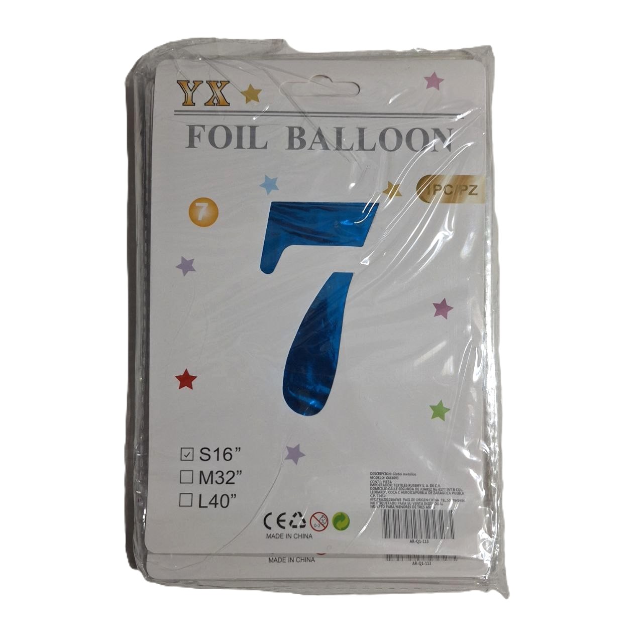 Globo de # azul, 16 pulgadas 