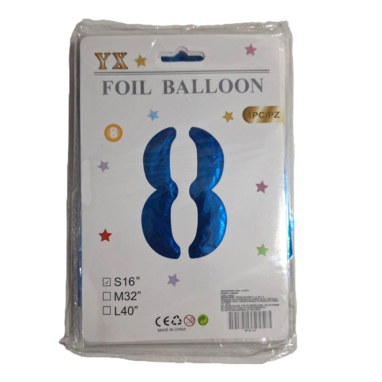 Globo de # azul, 16 pulgadas 