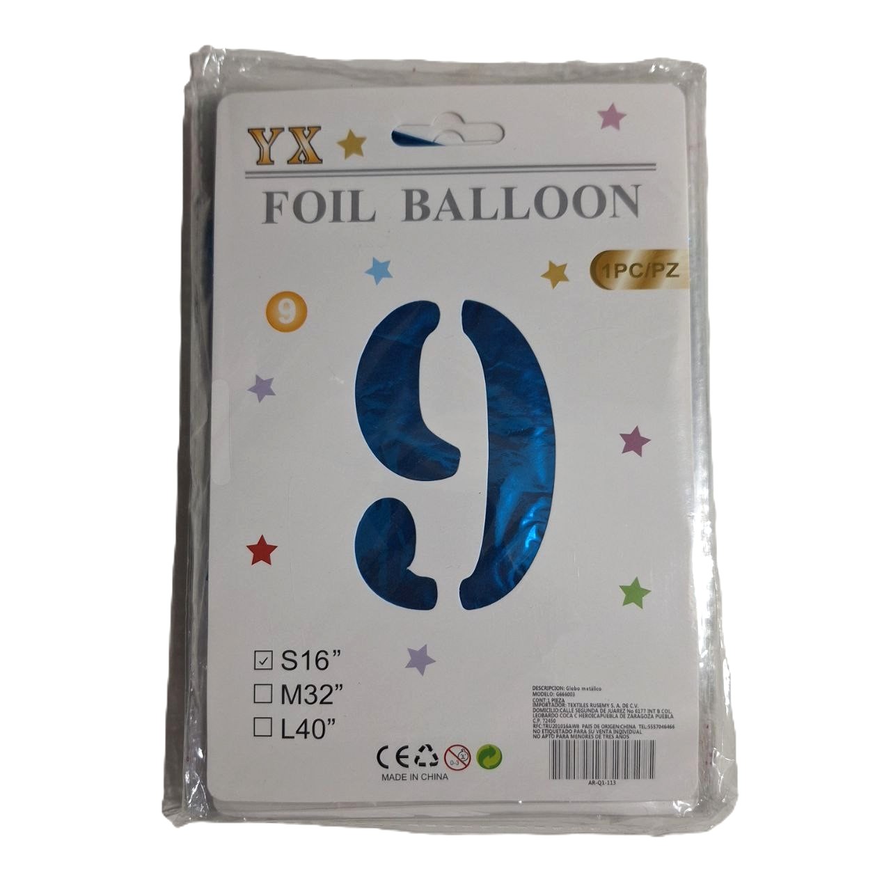 Globo de # azul, 16 pulgadas 