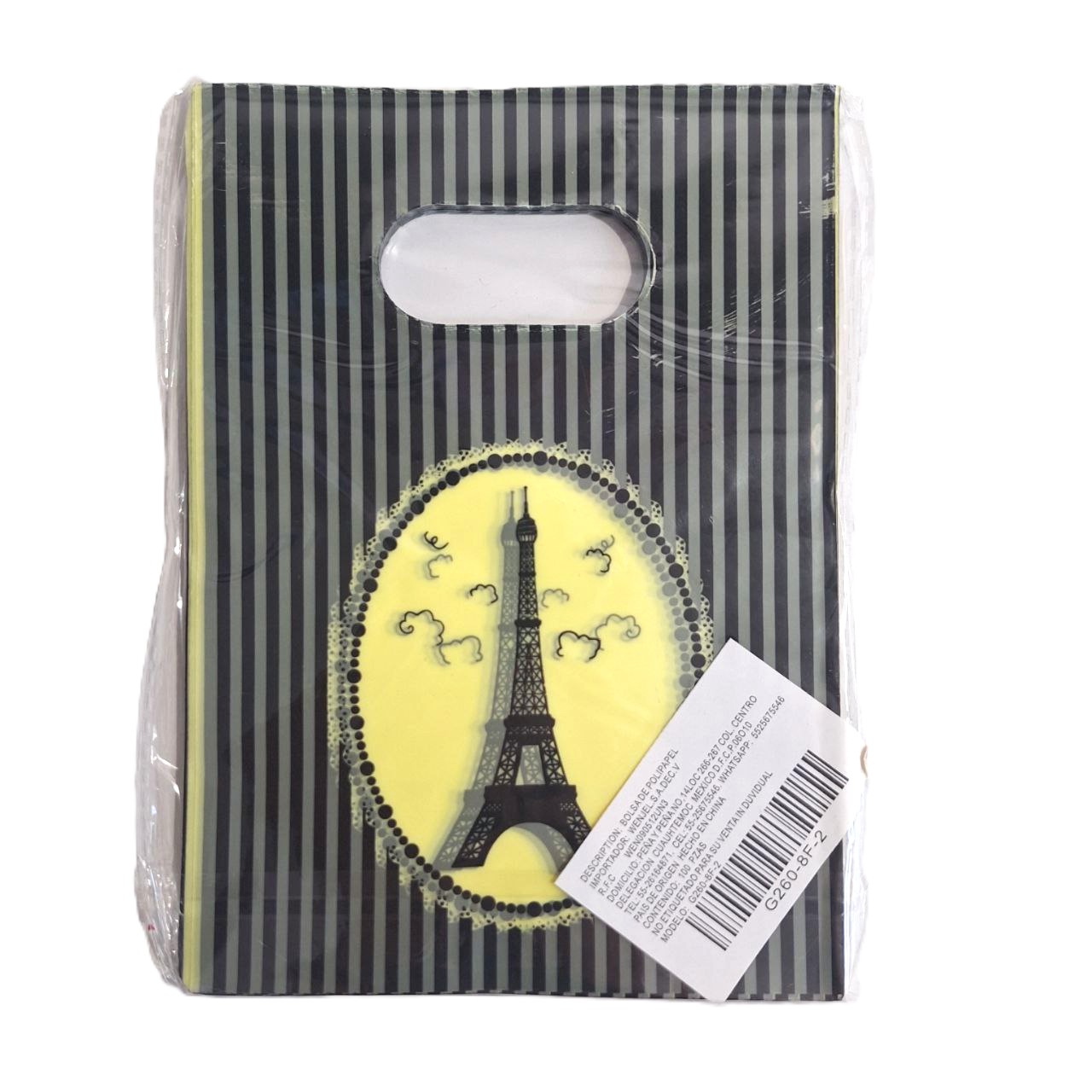 Bolsa Paq con 100 unidades  - Torre Eiffel ( 18 x 13 cm )