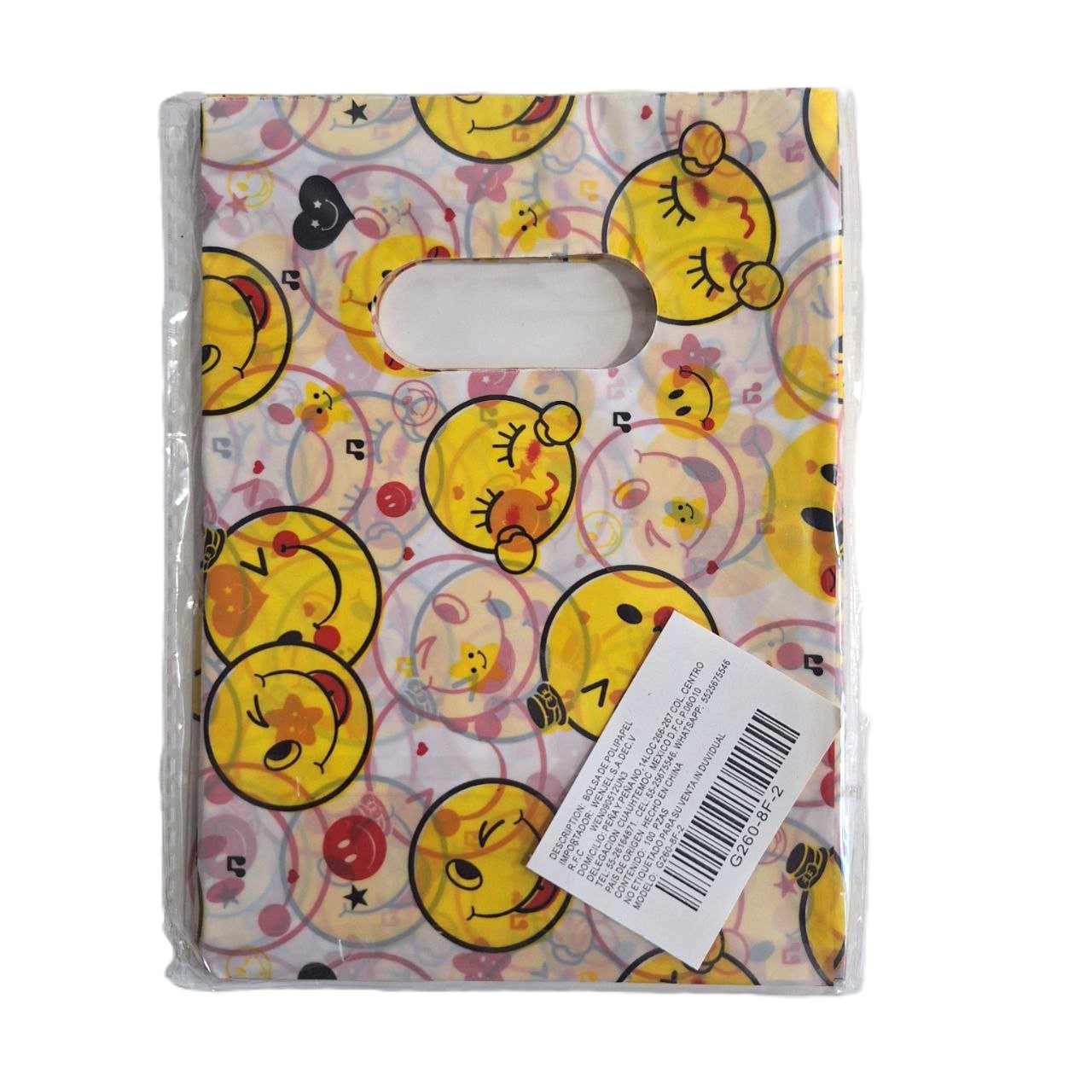Bolsa Paq con 100 unidades  - Emojis ( 18 x 13 cm )