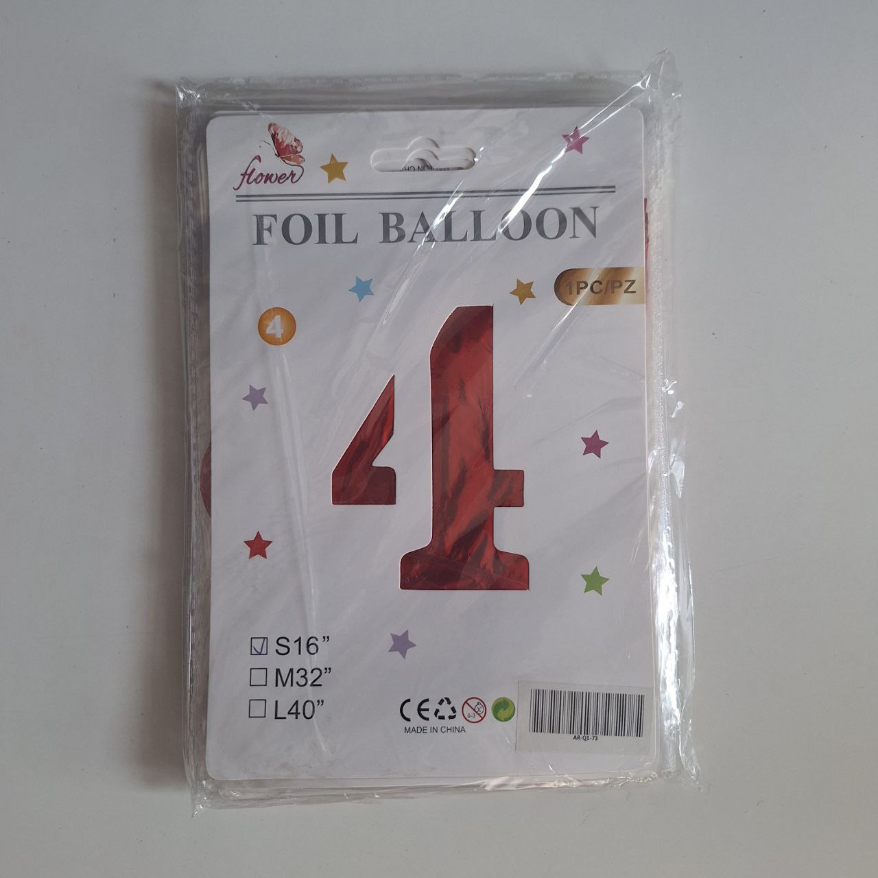 Globo de # rojo 16 pulgadas - # 4