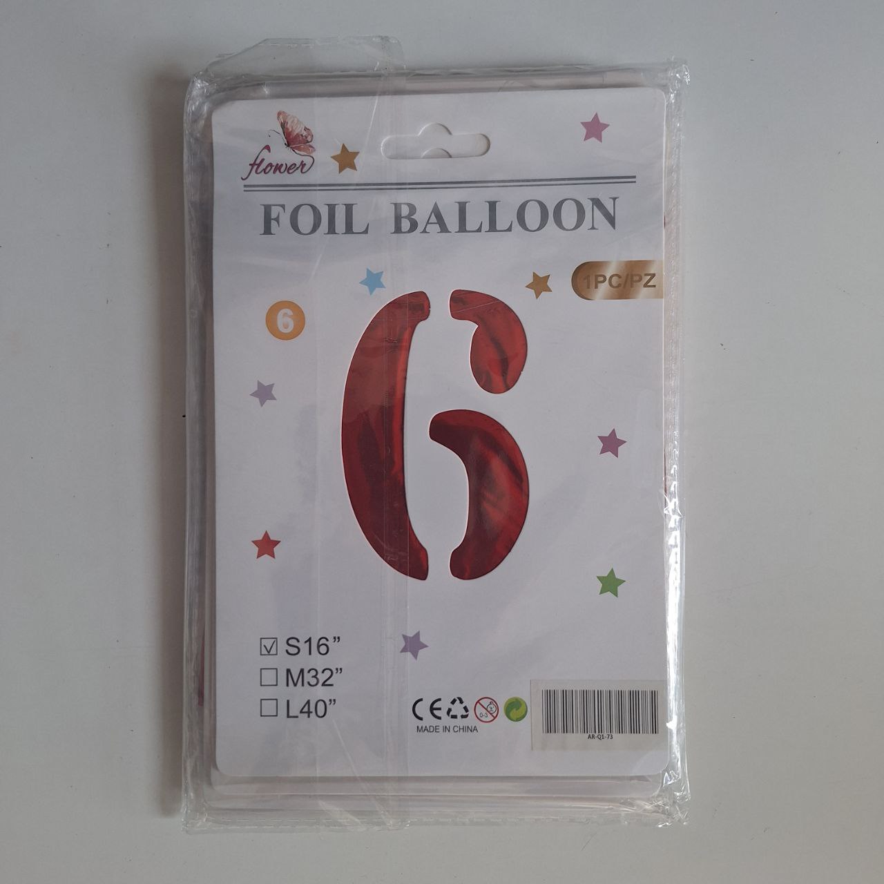 Globo de # rojo 16 pulgadas - # 6