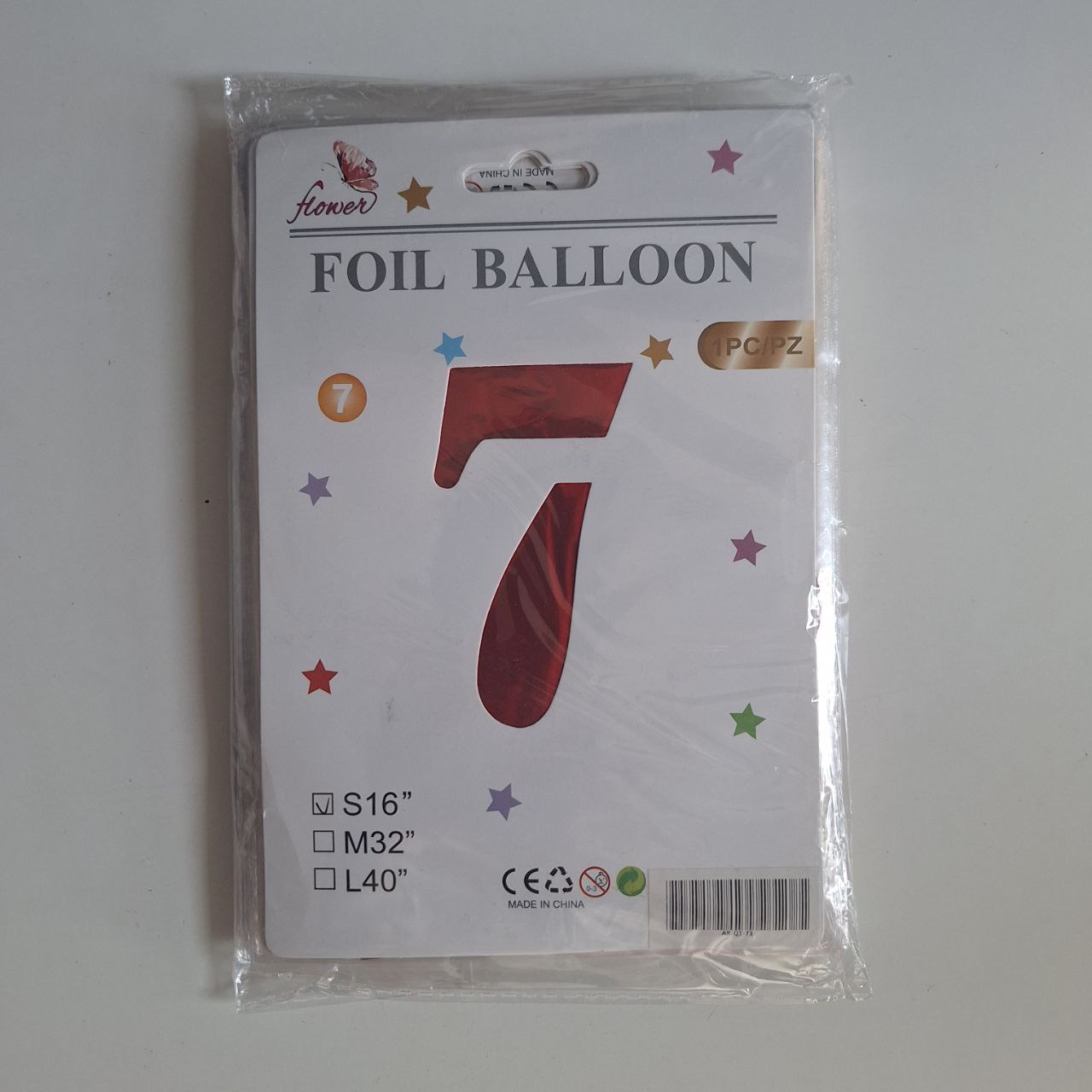 Globo de # rojo 16 pulgadas - # 7