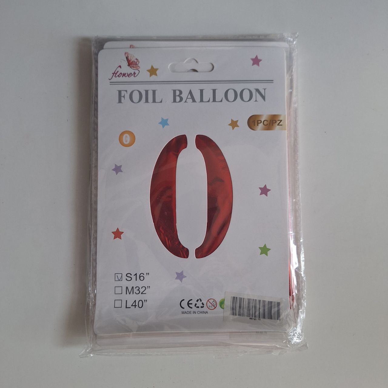 Globo de # rojo 16 pulgadas - # 0